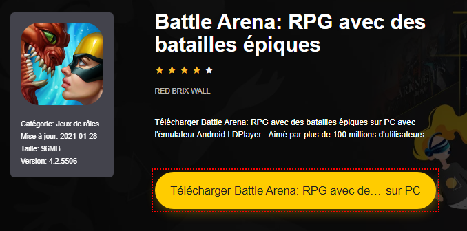 Installer Battle Arena: RPG avec des batailles épiques sur PC 