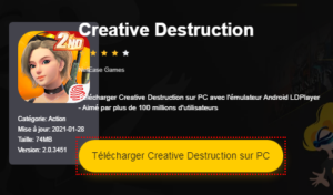 Installer Creative Destruction sur PC 