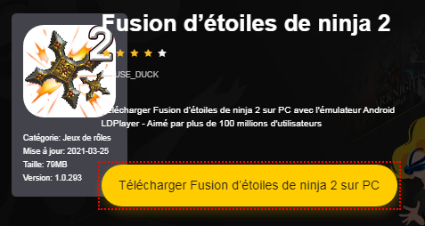 Installer Fusion d’étoiles de ninja 2 sur PC 