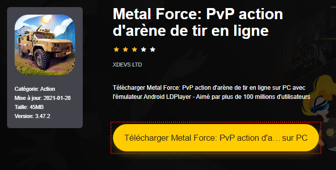 Installer Metal Force: PvP action d'arène de tir en ligne sur PC 