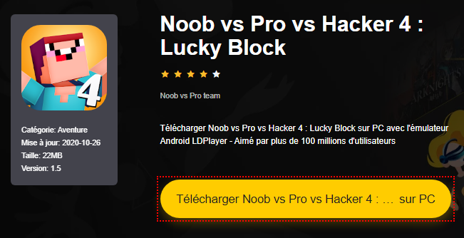 Installer Noob vs Pro vs Hacker 4 : Lucky Block sur PC 