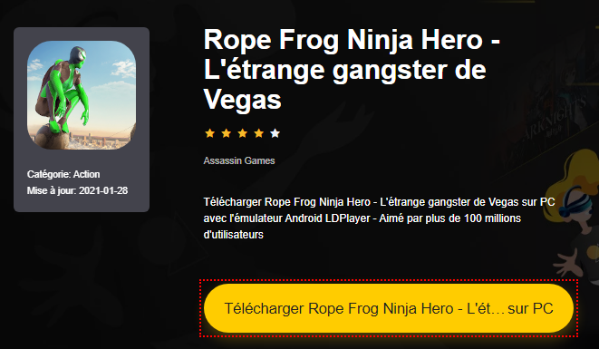 Installer Rope Frog Ninja Hero - L'étrange gangster de Vegas sur PC 