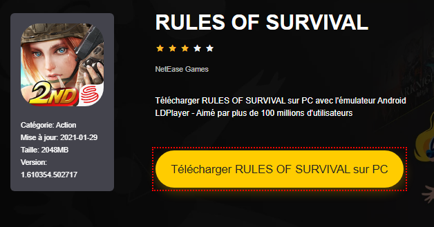 Installer RULES OF SURVIVAL sur PC 