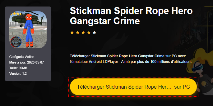 Installer Stickman Spider Rope Hero Gangstar Crime sur PC 