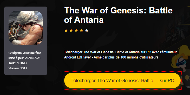 Installer The War of Genesis: Battle of Antaria sur PC 