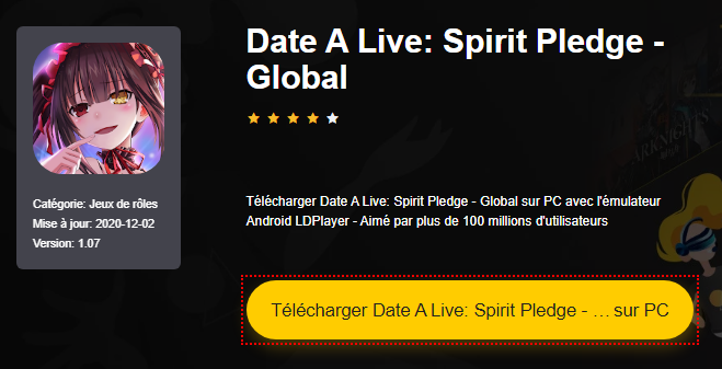 Installer Date A Live: Spirit Pledge - Global sur PC 