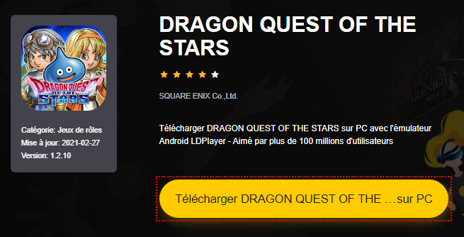 Installer DRAGON QUEST OF THE STARS sur PC 