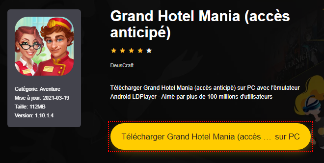 Installer Grand Hotel Mania (accès anticipé) sur PC 