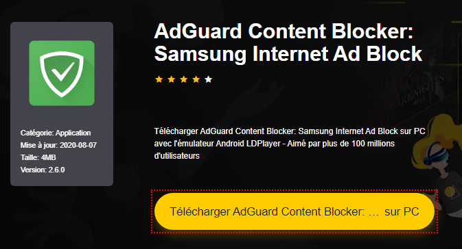 Installer AdGuard Content Blocker: Samsung Internet Ad Block sur PC 