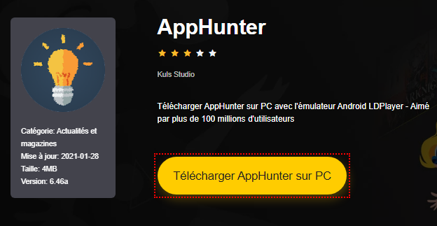 Installer AppHunter sur PC 