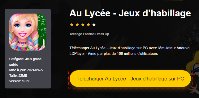 Installer Au Lycée - Jeux d’habillage sur PC 