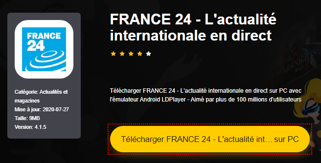 Installer FRANCE 24 - L'actualité internationale en direct sur PC 