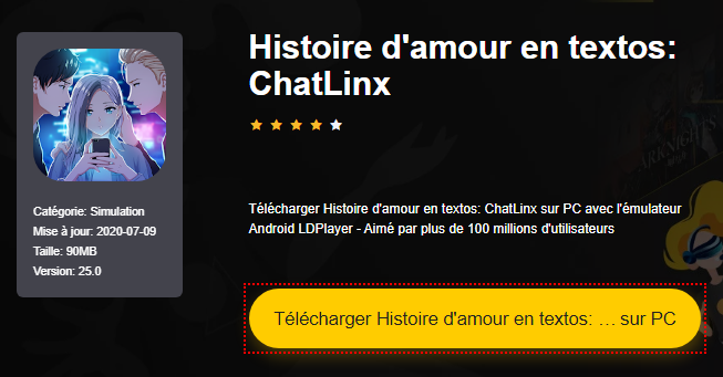 Installer Histoire d'amour en textos: ChatLinx sur PC 