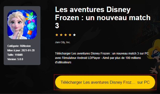 Installer Les aventures Disney Frozen : un nouveau match 3 sur PC 