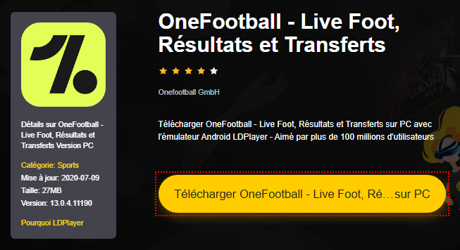 Installer OneFootball - Live Foot, Résultats et Transferts sur PC 