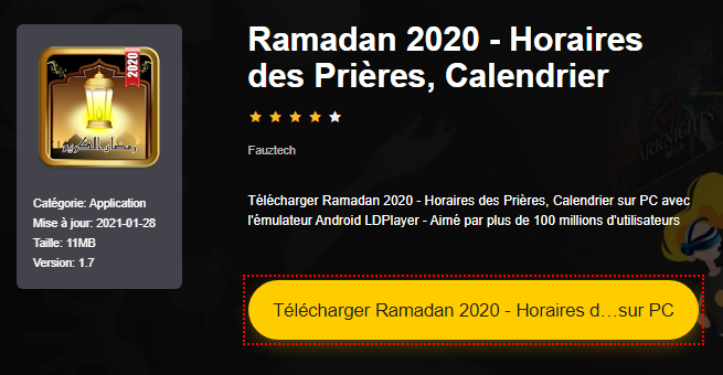 Installer Ramadan 2020 - Horaires des Prières, Calendrier sur PC 