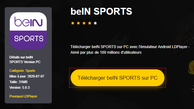 Installer beIN SPORTS sur PC 