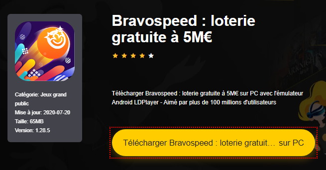 Installer Bravospeed : loterie gratuite à 5M€ sur PC 