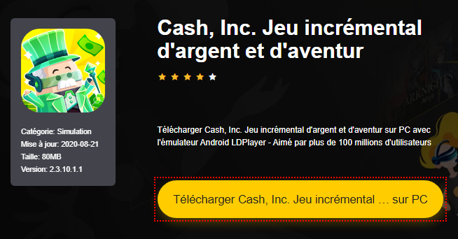 Installer Cash, Inc. Jeu incrémental d'argent et d'aventur sur PC 