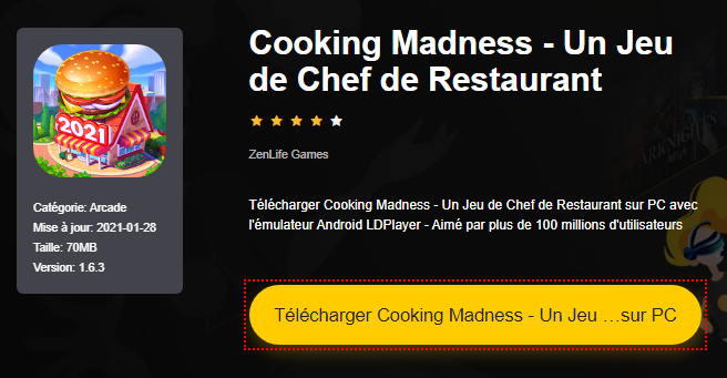 Installer Cooking Madness - Un Jeu de Chef de Restaurant sur PC 