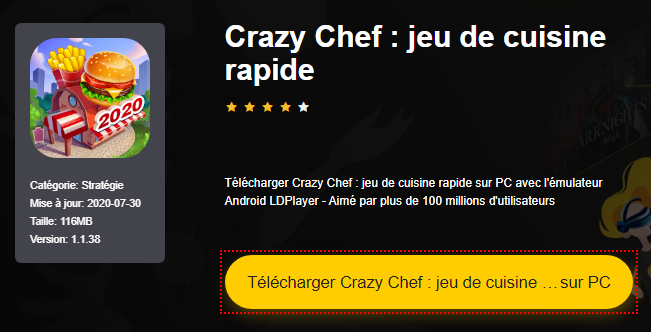 Installer Crazy Chef : jeu de cuisine rapide sur PC 