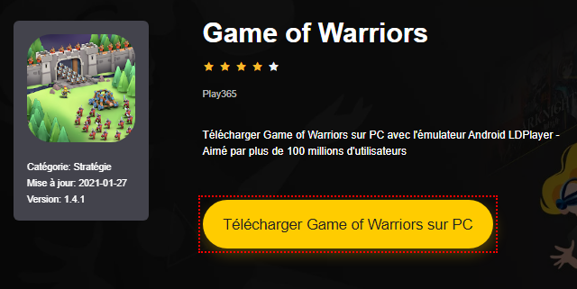 Installer Game of Warriors sur PC 