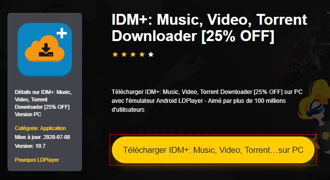 Installer IDM+: Music, Video, Torrent Downloader [25% OFF] sur PC 