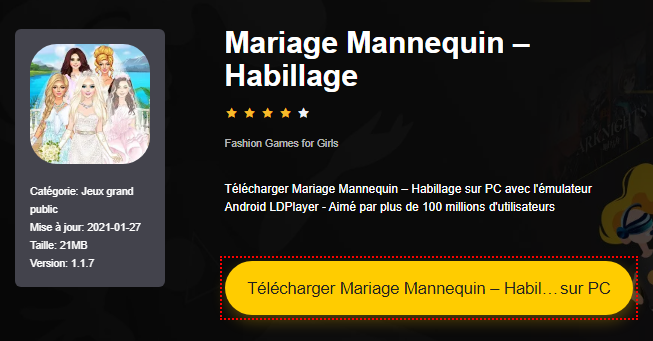 Installer Mariage Mannequin – Habillage sur PC 