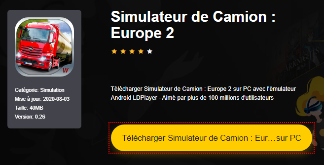 Installer Simulateur de Camion : Europe 2 sur PC 