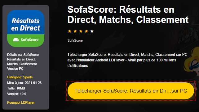 Installer SofaScore: Résultats en Direct, Matchs, Classement sur PC 