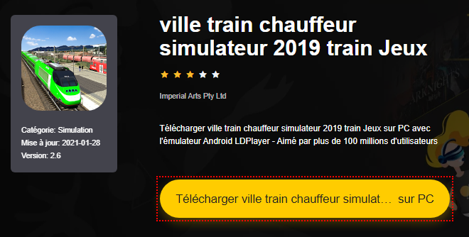 Installer ville train chauffeur simulateur 2019 train Jeux sur PC 