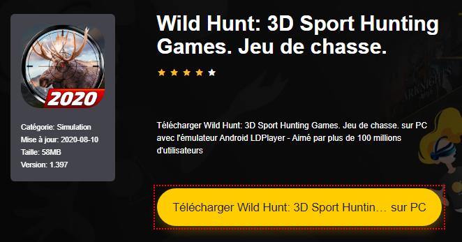 Installer Wild Hunt: 3D Sport Hunting Games. Jeu de chasse. sur PC 