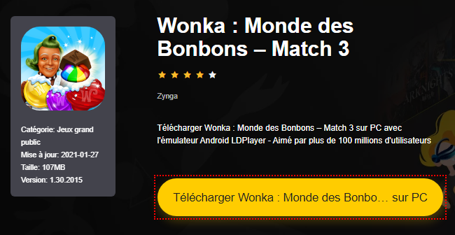 Installer Wonka : Monde des Bonbons – Match 3 sur PC 