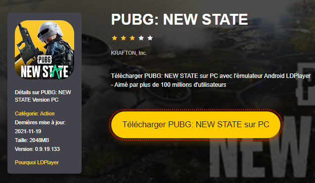 Installer PUBG: NEW STATE sur PC 