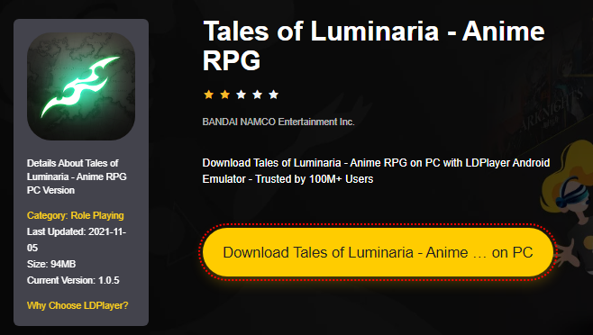 Installer Tales of Luminaria sur PC 