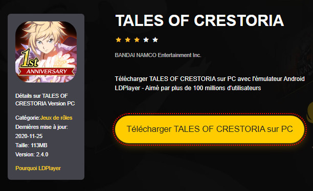 Installer TALES OF CRESTORIA sur PC
