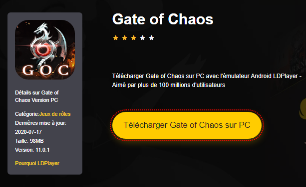 Installer Gate of Chaos sur PC