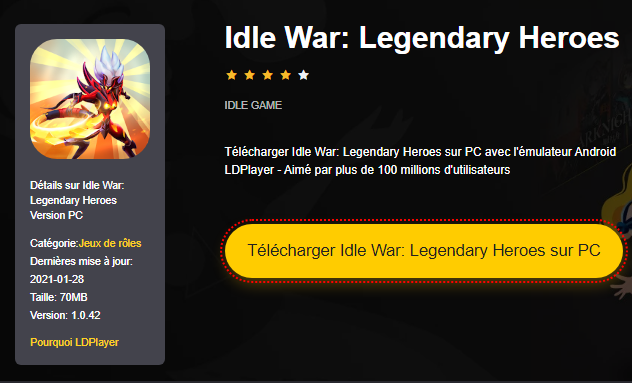Installer Idle War: Legendary Heroes sur PC