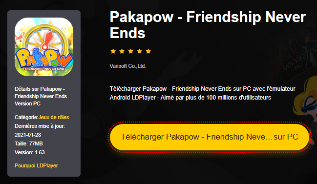 Installer Pakapow - Friendship Never Ends sur PC
