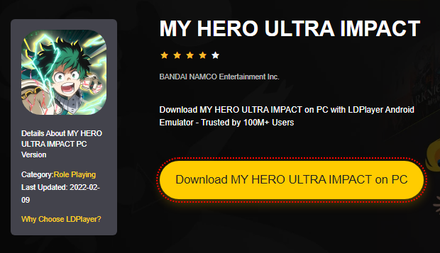 Installer My Hero Academia : Ultra Impact sur PC 